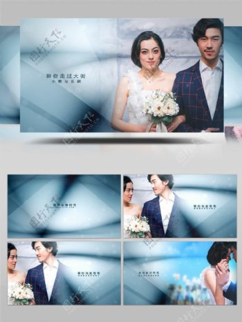 浅色优雅光影婚礼图像内容展示AE模板