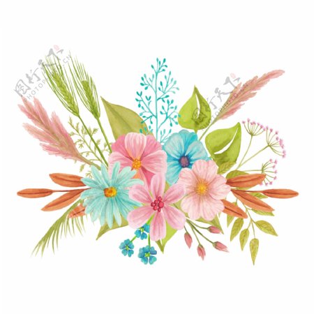 水彩花卉透明装饰素材可商用