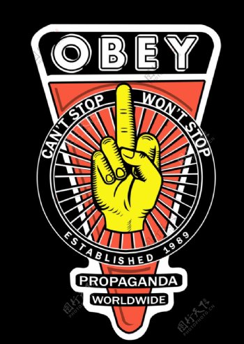 obey手指印花