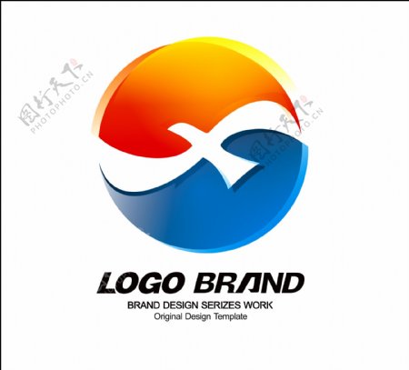 创意大气红蓝飞鸟公司logo企业标志设计