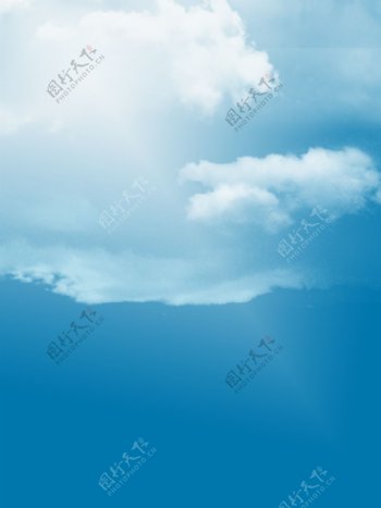 手绘蓝天白云通用型背景