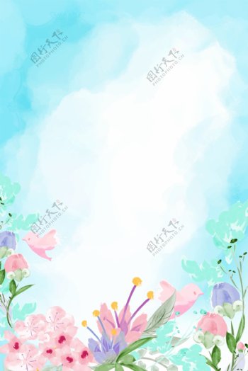清新春季春天海报设计背景
