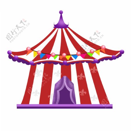 愚人节元素装饰气球彩带马戏团小丑表演帐篷