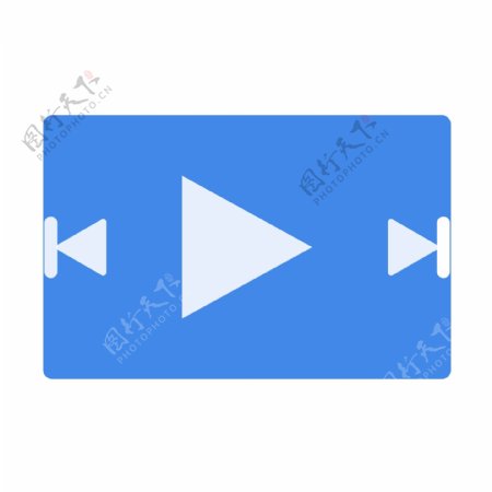 蓝色科技感简约视频播放器UI图标