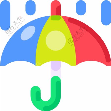 创意立体彩色雨伞素材