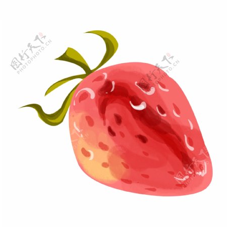 水彩红色草莓插画
