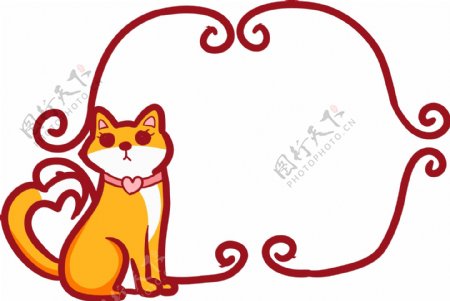 卡通可爱猫咪标题装饰素材