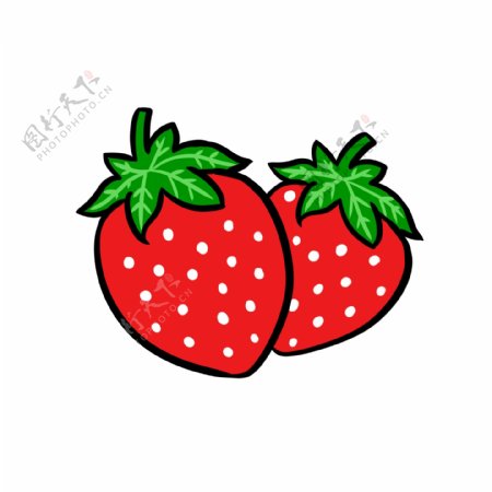 草莓系列手绘水果
