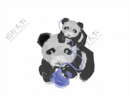 熊猫国宝插画
