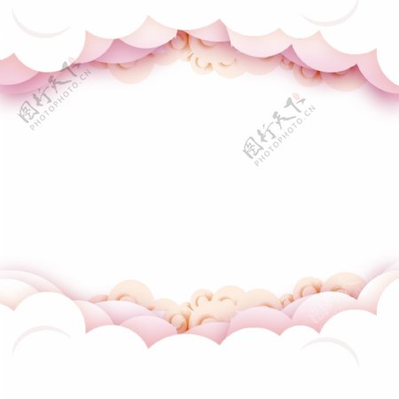 浪漫粉色情人节剪纸风边框