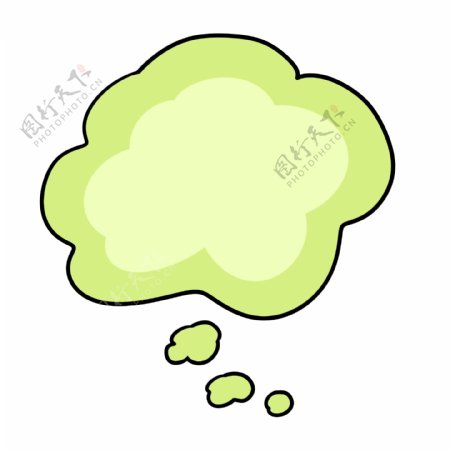绿色手绘创意对话框文本框