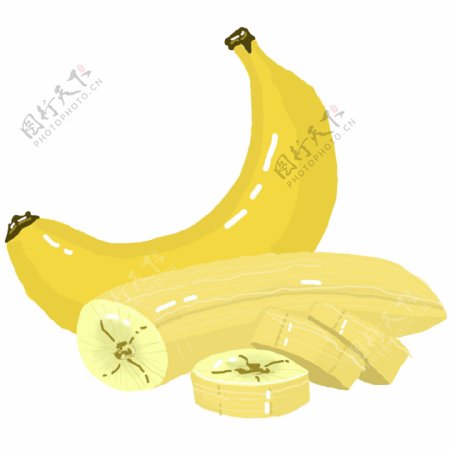 食材香蕉卡通插画