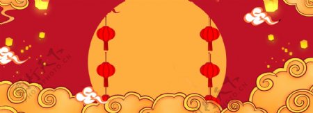 新春年货节中国风电商海报背景