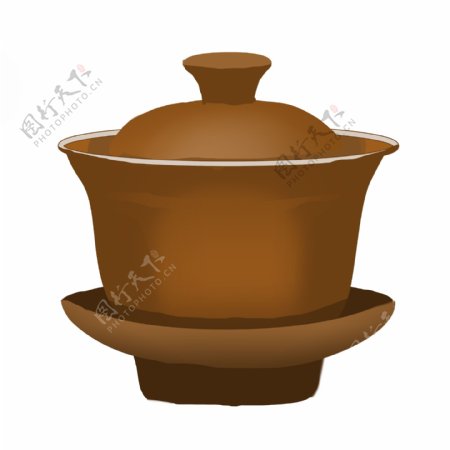 中国风陶瓷茶盅插图