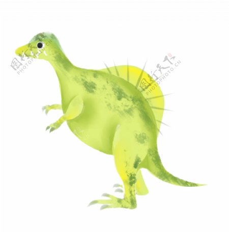 漂亮的绿色恐龙插画