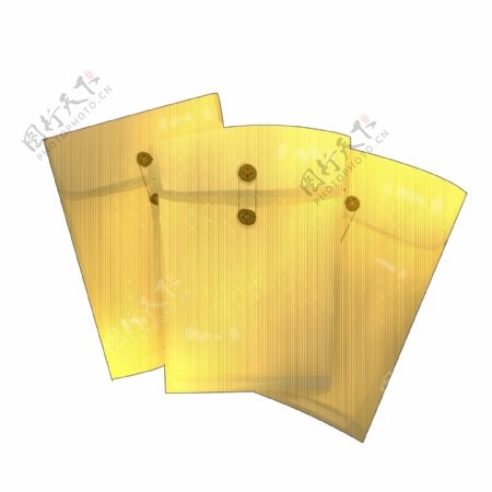 黄色档案袋装饰插画