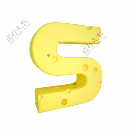 C4D创意奶酪字母S装饰