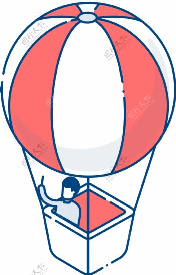 2.5D立体热气球轴测图