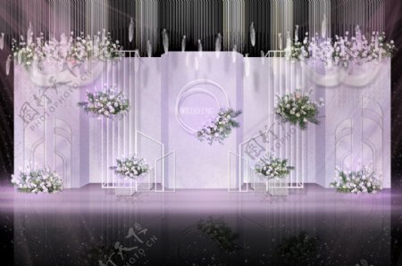 紫色小清新简约主题婚礼
