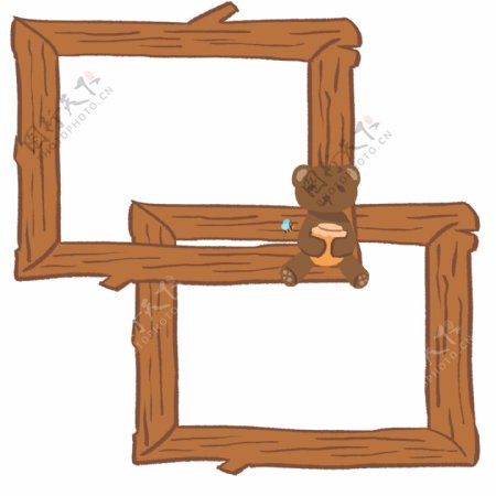 棕色小熊木制相框