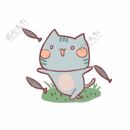欢乐小猫日系卡通png