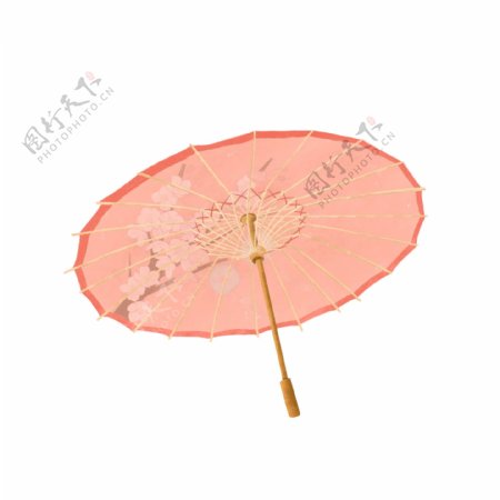 粉色折叠油纸伞中国古典PNG