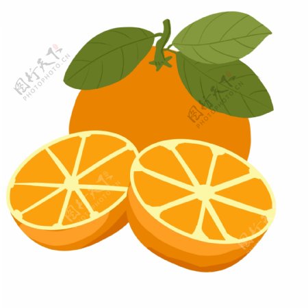 卡通营养水果橙子