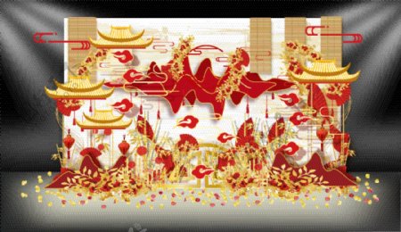 中国风新中式婚礼效果图设计