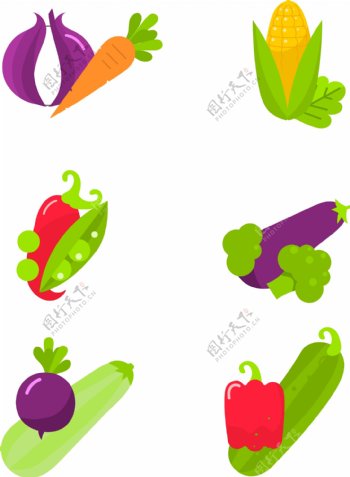 水果蔬菜简约图案