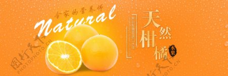天然柑橘水果电商淘宝促销banner