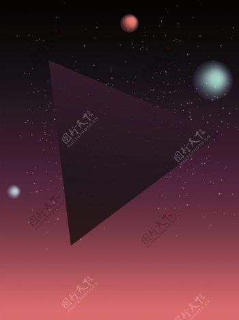 创意集合梦幻几何球体三角星空背景