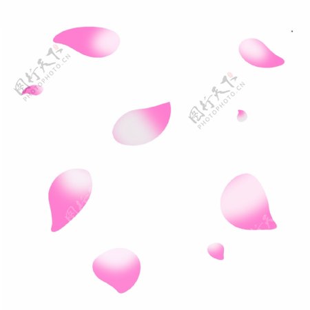 漂浮粉色花瓣卡通手绘