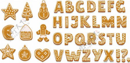 可爱饼干卡通英文字体