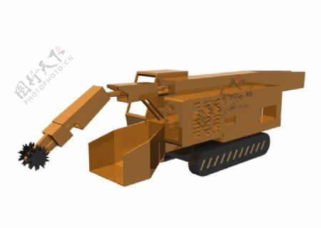 挖矿机采矿机碎石机3d模型