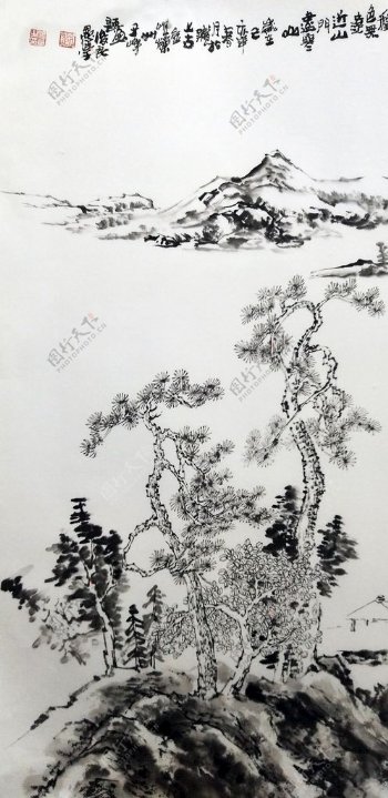 传统山水画中国风刘俊良作品
