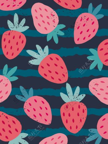 草莓涂鸦平铺背景图