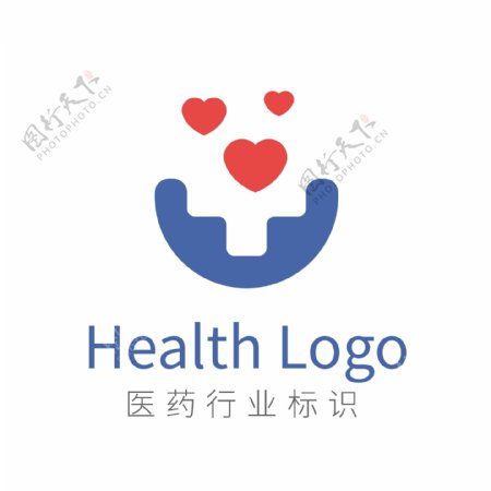 红心十字医药卫生健康行业logo