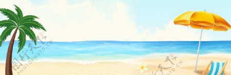 夏天沙滩海边海报