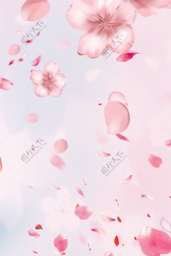 粉色桃花浪漫背景