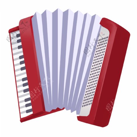 红色卡通手风琴