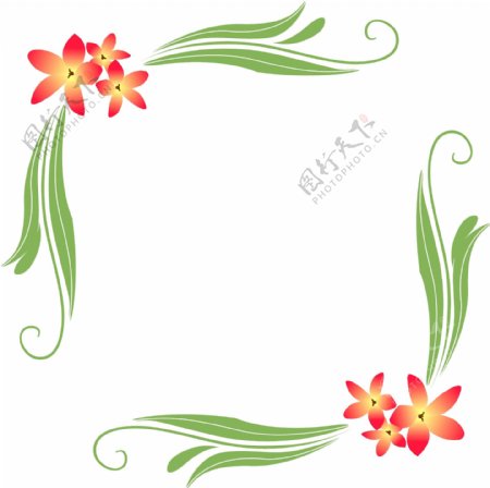 对称花朵装饰边框