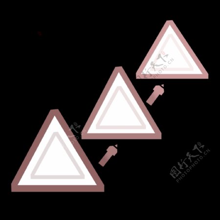 三角形PPT目录插画