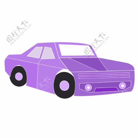 紫色卡通小轿车