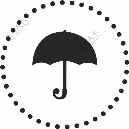 黑色雨伞图标免抠图