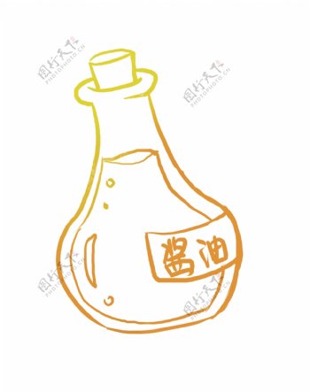 圆形卡通酱油瓶