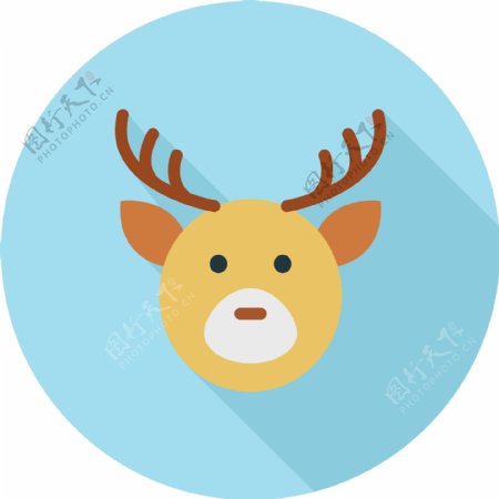 扁平清新圣诞麋鹿图标