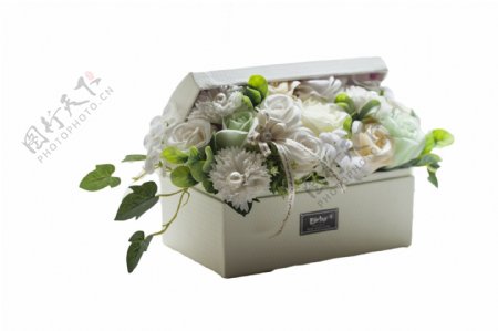 盒装美丽芬芳的花朵