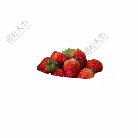 红色创意真实草莓食物元素