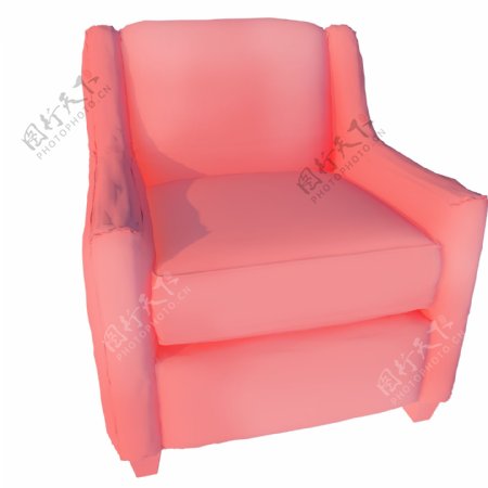 单人粉色立体沙发
