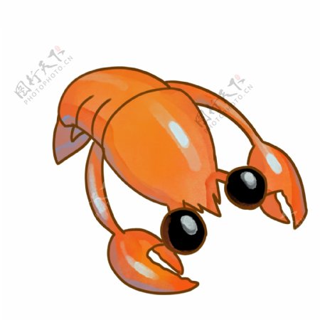 弯腰的动物龙虾插画